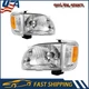 For 01-04 Toyota Tacoma Headlight Assembly + Signal Lights Halogen Chrome Amber