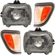 Halogen Headlight Kit For 1995-1997 Toyota Tacoma Left and Right Side Gray Trim