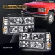 Pair Clear Lens Headlights Fit For 1994-1998 GMC C10 C/K Sierra Suburban Yukon 