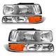 Pair Chrome Headlights For 1999-2002 Chevy Silverado/2000-2006 Tahoe Suburban