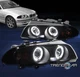For 1999-2001 BMW 3 Series E46 4dr LED Halo Projector Headlight Lamp Black/Smoke