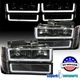 For 1988-1993 Chevy C/K GMC Sierra Tahoe LED Tube Headlights+Bumper+Corner Lamp