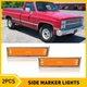 Side Marker Lights Chrome Bezel Lens Set For Chevy Blazer GMC Jimmy C/K R Pickup