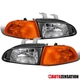 Fits 1992-1995 Honda Civic 2/3Dr Black Clear Headlights w/ Corner Signal Lamps