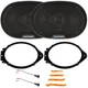 2x Blaupunkt BPS-E693 6x9" 70W 3-Way Car Speakers w/Adapter + Wire Harness Kit