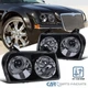 Fits 05-10 Chrysler 300 Glossy Black Smoke Projector Headlights Lamps Left+Right