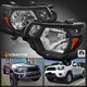 Black Fits 2012-2015 Toyota Tacoma Pickup Headlights Lamp Replacement Left+Right