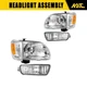 Headlight Assembly Fits 2001-2004 Toyota Tacoma Halogen Chrome Amber Left/Right