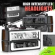 LED Headlight+Signal+Amber Corner Lamp w/ DRL Tube for Chevy C/K 88-93 Smoked