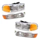 Headlights Set fits GMC Sierra Pickup Yukon & Yukon XL 4 Pc w/Park Signal Lights