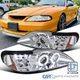 Ford 94-98 Mustang Cobra GT LED Halo Projector Headlights Lamp Chrome