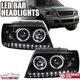 Jet Black Fits 2002-2005 Ford Explorer LED Bar Projector Headlights Left+Right