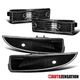 Fit 1993-2002 Chevy Camaro Black Front Bumper Lights Lamps+Rear Side Markers 4PC