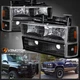 Fits 1994-1998 GMC C/K 1500 2500 3500 Sierra Yukon Black Headlights Bumper Lamps