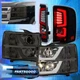 For 07-13 Chevy Silverado Smoked LED DRL Tube Headlights + LED Tail Lamps Set For 07-13 Chevy Silverado Smoked LED DRL Tube Headlights + LED Tail Lamps Set