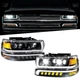 LED DRL Headlights DOT Bumper Signal Lamps For 99-02 Chevy Silverado 00-06 Tahoe