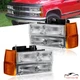 2X Left&Right Headlights Kit For 1994-99 Chevy C1500 Suburban K1500 Suburban
