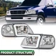 Chrome LED DRL Headlights+Corner Lights Fit For 97-03 Ford F150/99-02 Expedition
