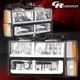 Chrome F-Tube LED DRL Headlight Bumper Turn Signal Lamps for 1988-1993 Chevy C/K
