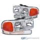 Fits 99-06 GMC Sierra Clear Denali Headlights+LED Sequential Bumper Lights Pair