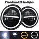 for Mazda RX-7 1979-1985 Pair 7" inch Round LED Headlights Bulbs Hi/Lo Lamp