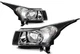 Right+Left For 2011-2015 Chevy Cruze 4-Door Headlight Assembly Black Housing