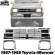 Front Chrome Grille Assembly + Headlight Bezel Trim For 1987-1989 Toyota 4Runner