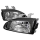 92-95 Honda Civic Crystal Housing Headlights Black
