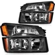 Headlights Assembly Left Right For 2002-2006 Chevy Avalanche 1500 2500 Black