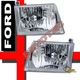 1992-2004 Ford Econoline E150 E250 E350 E450 Van Headlights Head Lamps 1 Pair 
