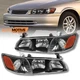 For 2000-2001 Toyota Camry Black Headlamp Clear Lens Headlight+Corner Left+Right