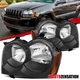 Fit 2005-2007 Jeep Grand Cherokee Black Headlights Headlamps Left+Right 05 06 07