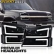 Fit For 2003-2007 Chevy Silverado LED DRL Smoked Lens Black Housing Headlights 
