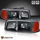 Black Fits 1999-2006 GMC Sierra 2000-2006 Yukon XL 1500 Denali Headlights Lamps