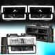 For 1988-1993 Chevy C/K Pickup Suburban Square-LED DRL Headlights Smoked/Amber
