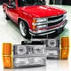 Headlights For 1994-1998 Chevy Silverado OBS C/K 1500 2500 3500 w/ Bumper Lamp