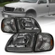 For 97-03 Ford F150 97-02 Expedition Smoke Amber Corner 4Pcs Headlights Pair 