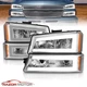 For 03-07 Chevy Silverado 1500 2500 3500/Avalanche Clear Chrome Headlights