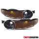 Fit 1999-2006 GMC Sierra Yukon Black Amber Bumper Lights Signal Parking Lamps