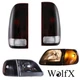 Black Clear Headlights+Smoke Tail Lights Set For 1997-2003 Ford F-150 F150 4PCS