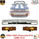 Front Bumper Chrome + Signal Lights LH & RH For 1982-1990 Chevrolet S10 /GMC S15
