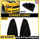 Full LED Front Chrome Turn Signal Side Marker Lights For 2006-2010 Dodge Charger