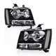 Clear Corner Black Headlights Fit For 2007-2014 Chevy Avalanche Tahoe Suburban