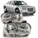 Headlights Set Fits 05-09 Chrysler 300 V6 Straight Bottom CH2518111 CH2502187