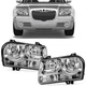 Pair Replacement Headlights Halogen Chrome Headlamps For CHRYSLER 300 2005-2010