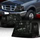 Fit 1998-2000 Ford Ranger Smoke Lens Crystal Headlight+Bumper Corner Signal Lamp