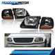 Fits 1997-03 Ford F150 Expedition Lightning SVT Harley Davidson Headlights Black