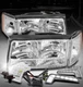 FOR 97-99 CADILLAC DEVILLAC CHROME REPLACEMENT HEADLIGHT W/LED DRL+6000K HID KIT