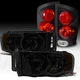 Fit 2002-2005 Dodge Ram 1500 2500 3500 Smoke HeadLights+Black 3D Tail Lamps