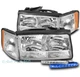 FOR 97-99 CADILLAC DEVILLAC CHROME REPLACEMENT HEADLIGHT LAMP W/BLUE LED DRL KIT